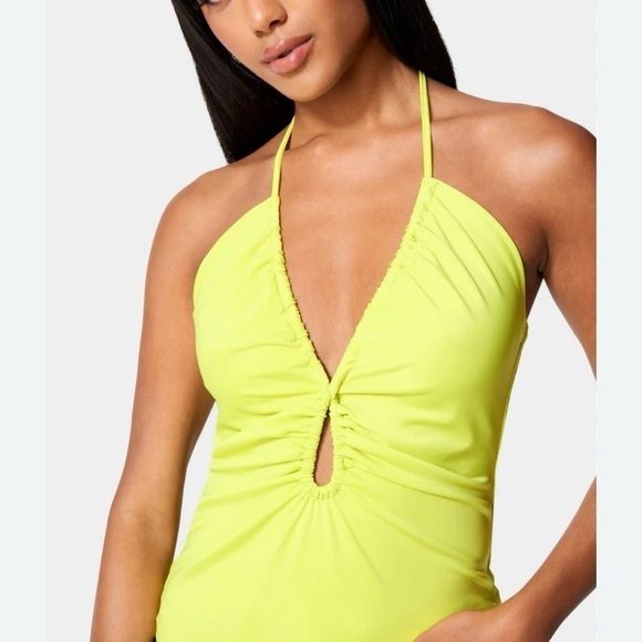 Bebe Multi Keyhole Halter Knit Top Small - Picture 2 of 10